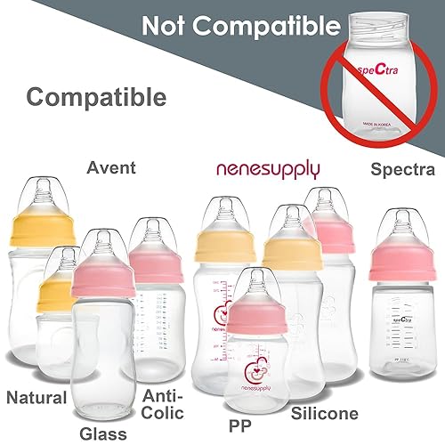 Miniatura 3 de Nenesupply 4 juegos de tapones para pezones compatibles con biberón Nenesupply, biberón de silicona y biberón de Avent, collar de pezón anti cólico