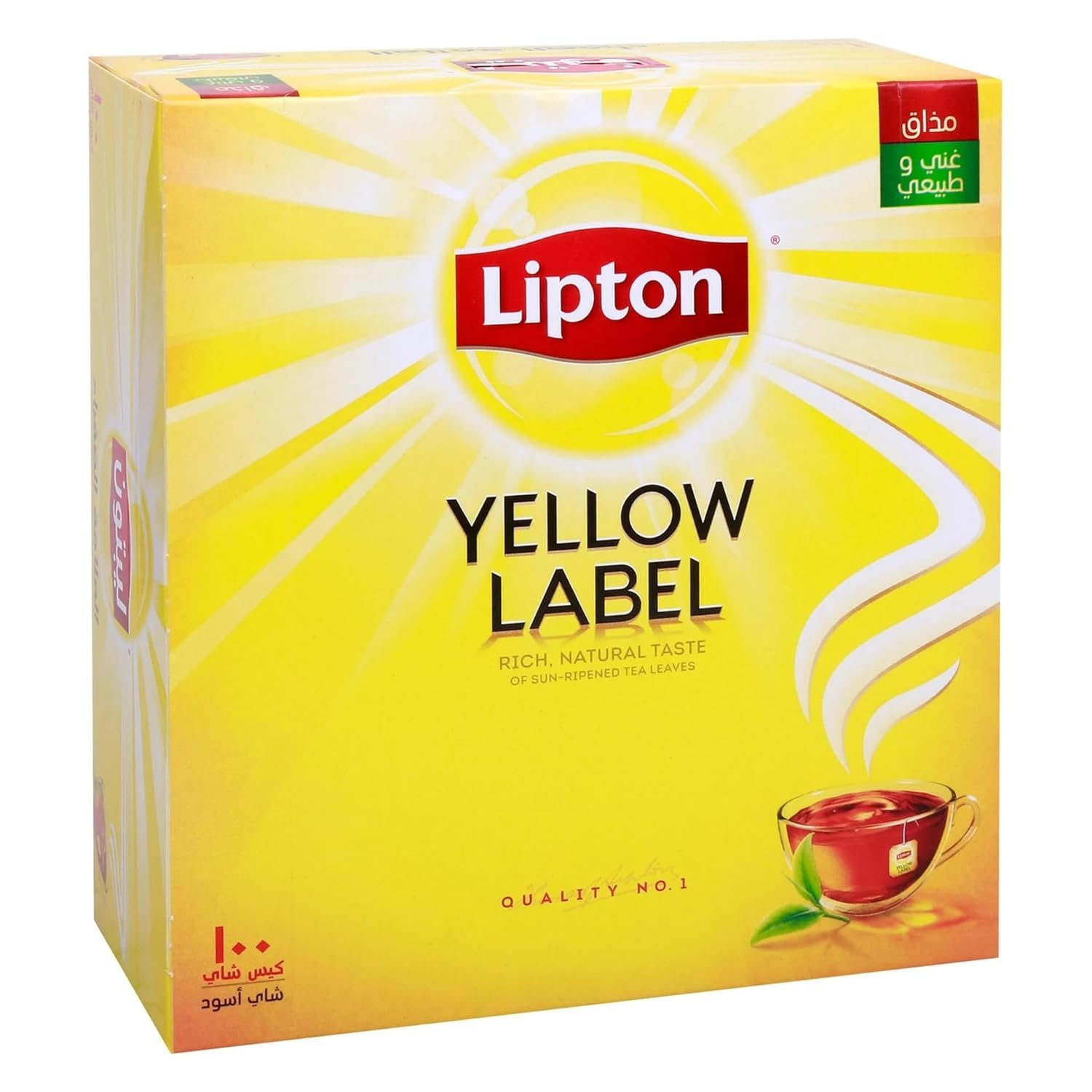 Lipton Yellow Label Black Tea, Rich Natural Taste, Sun-Ripened Tea Leaves, Quality No. 1, 100 Tea Bags 200g (Product Of UAE)-image-23