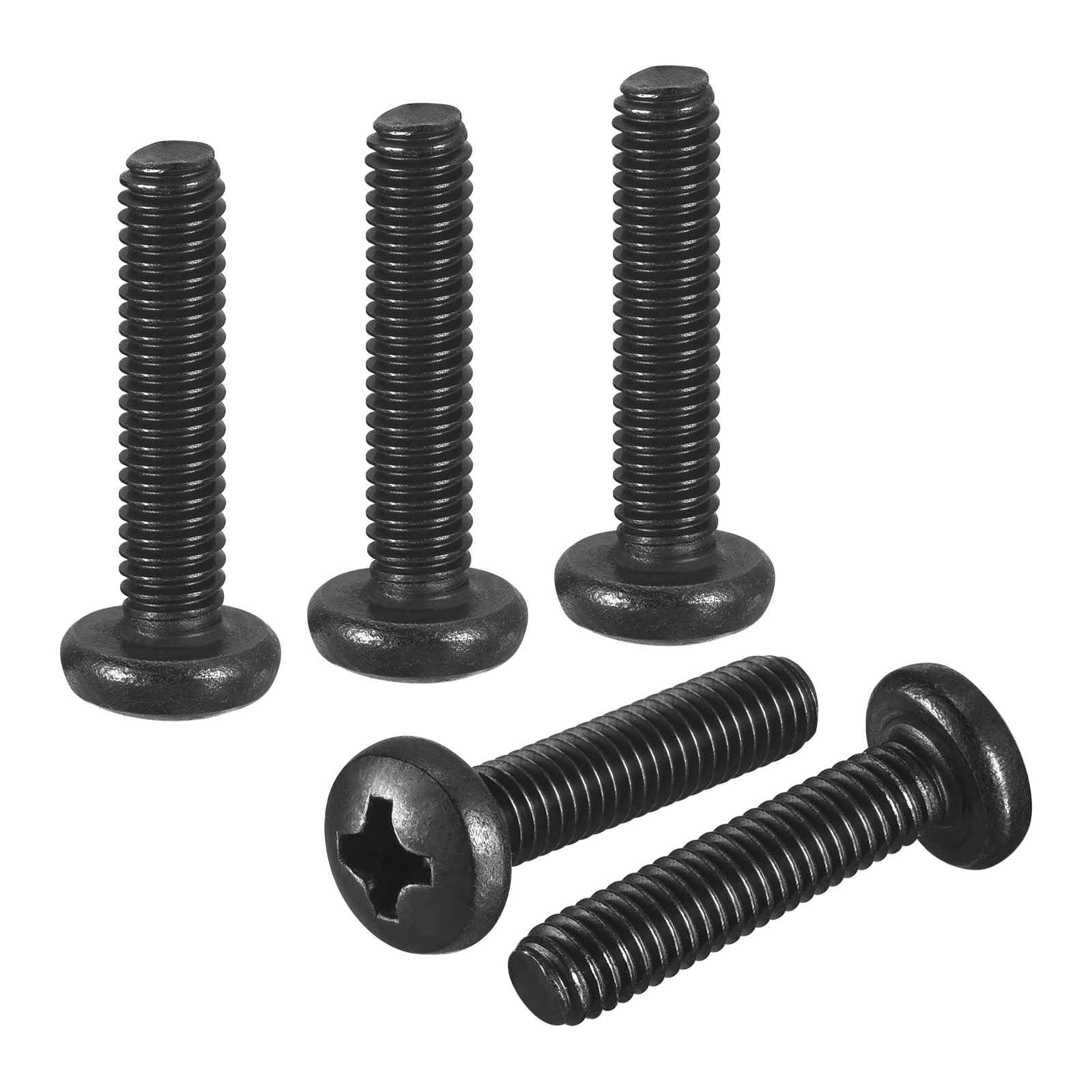 DTGN M4-0.7x18 Pan Head Machine Screws - 50pcs - Good for Machinery - 304 Stainless Steel Phillips Machine Screws Bolts - Black
