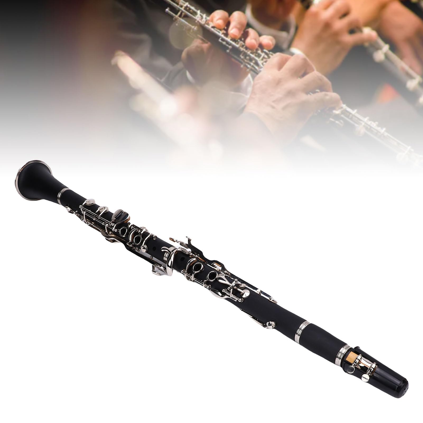 Alomejor G Key Clarinet 17 Keys, Professional Ebonite Clarinete con Estuche Duro y Kit de Limpieza para Jazz, Banda de Marcha, Jarra para Adultos