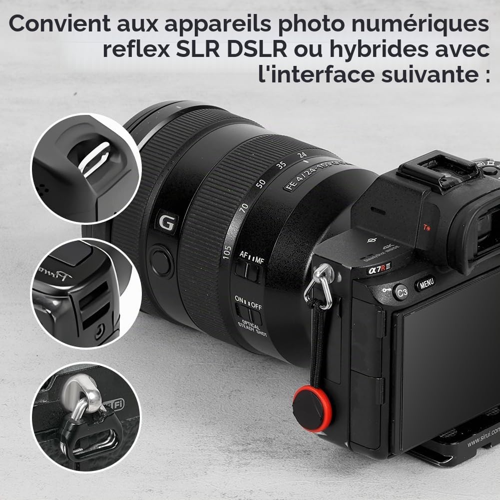 HOTUT Sangle D'appareil Photo à Dégagement Rapide, Courroie de Cou pour Appareil Photo en Nylon, pour DSLR ou Sans Miroir