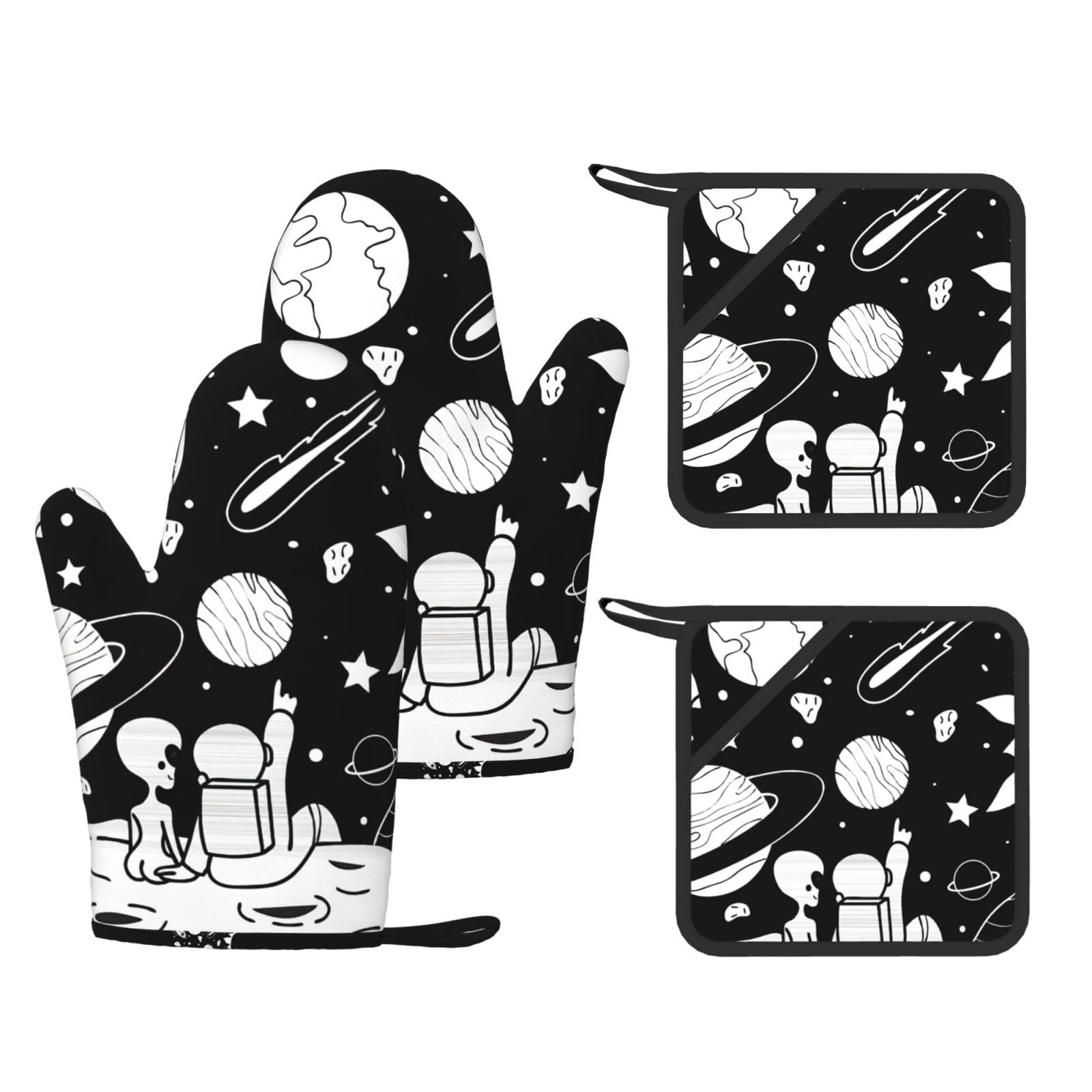 Gants de cuisine haute protection 500° anti-brûlure extraterrestres