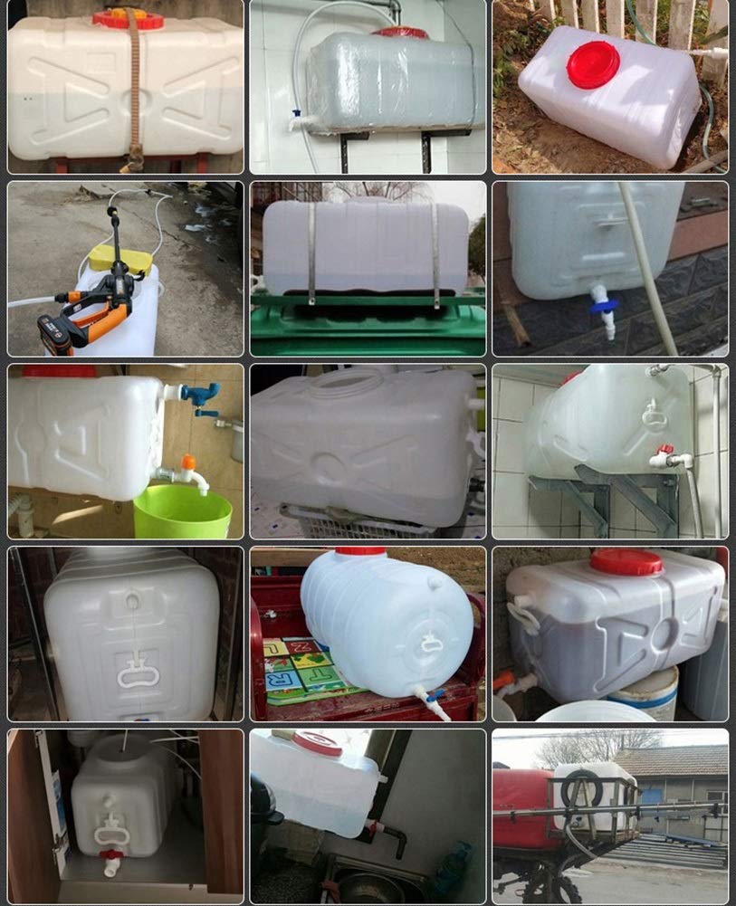 Jerrican Alimentaire Réservoir de Stockage d'eau à Usage Domestique fûts en Plastique de réservoir Externe Rectangle Blanc épais de réservoir d'eau en Vrac extérieure (Size : 50L)