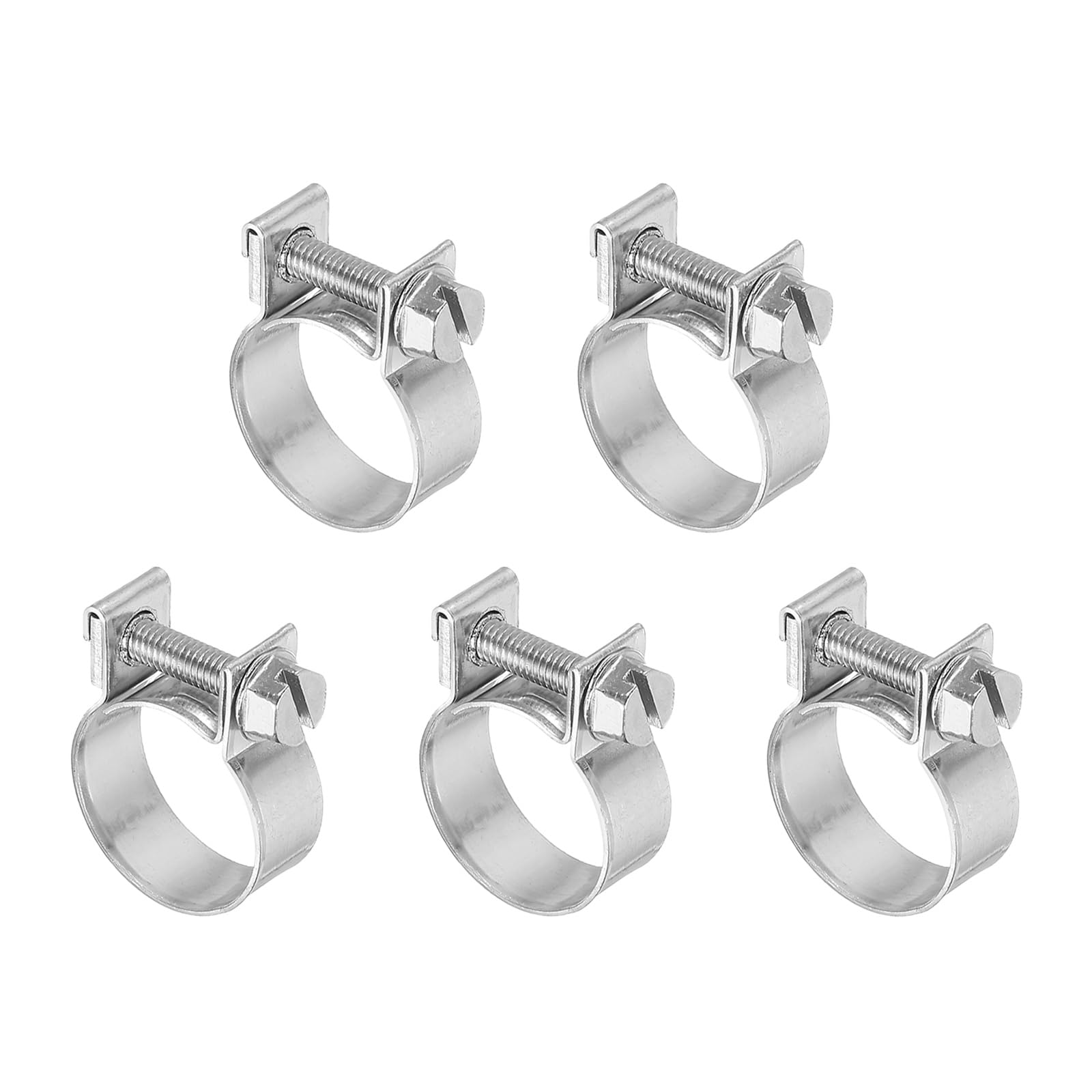 PATIKIL 5 Pcs 18-20mm Mini Fuel Injection Hose Clamps Stainless Steel Adjustable Clamp