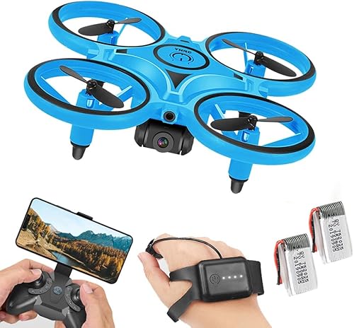 Mini cuadricóptero, para niños con cámara FPV HD 720P, giro 3D, modo sin cabeza, control de reloj, con vuelo automático, detección de gestos,