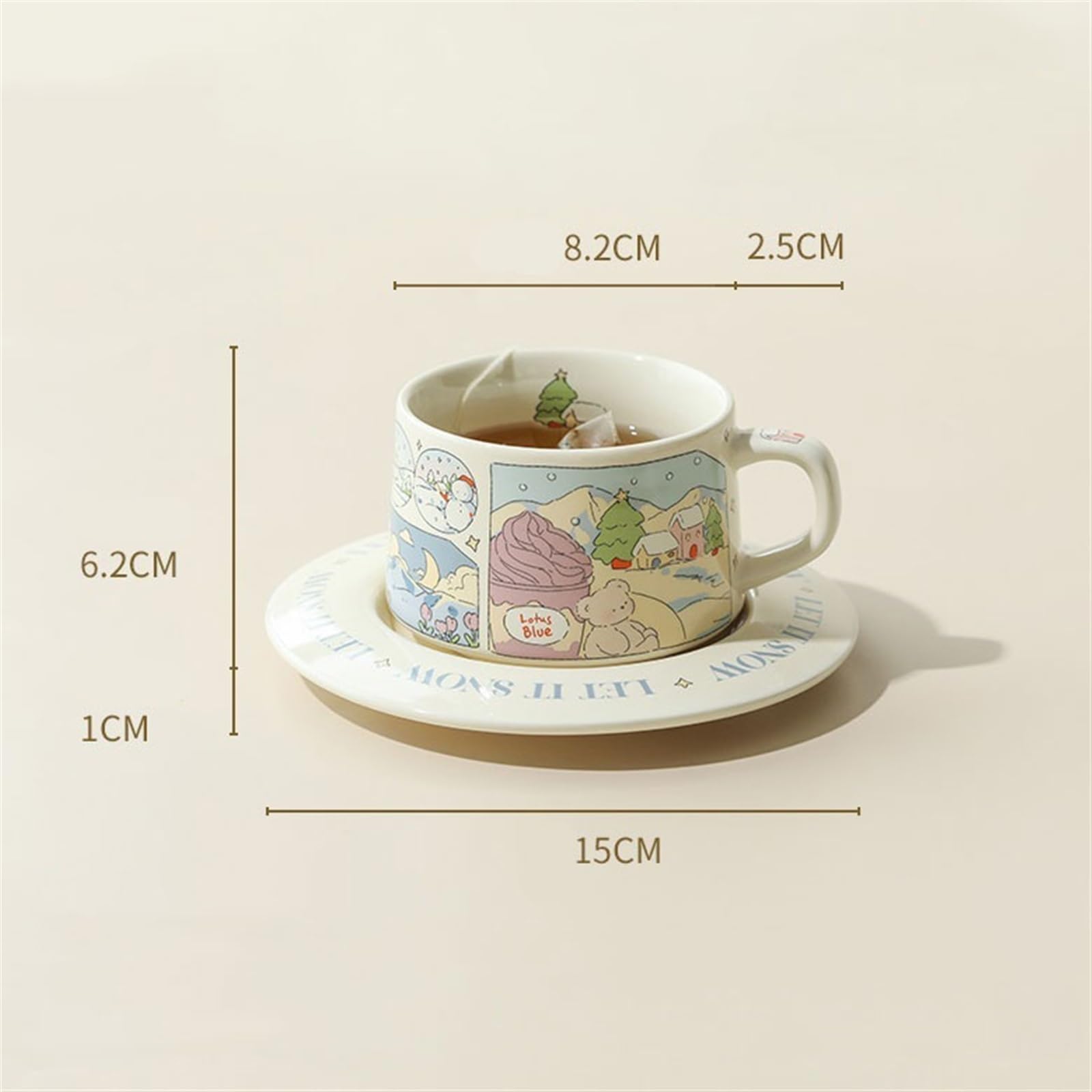 Kubek do kawy - elegancki zestaw kubków ceramicznych na popołudniową herbatę filiżanki do kawy ze spodkiem - zestaw do herbaty w stylu europejskim - idealny świąteczny prezent