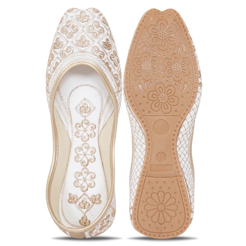 Image of DFR Women Juti | Embroidered Rajasthani Mojari Girls Shoe
