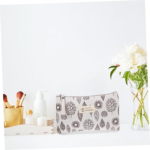 Miniatura 8 de DOITOOL Tarjetero de lona Contenedor de maquillaje con cremallera Bolsa de cosméticos Bolsa de almacenamiento de lona Estuche cosmético Bolsa de