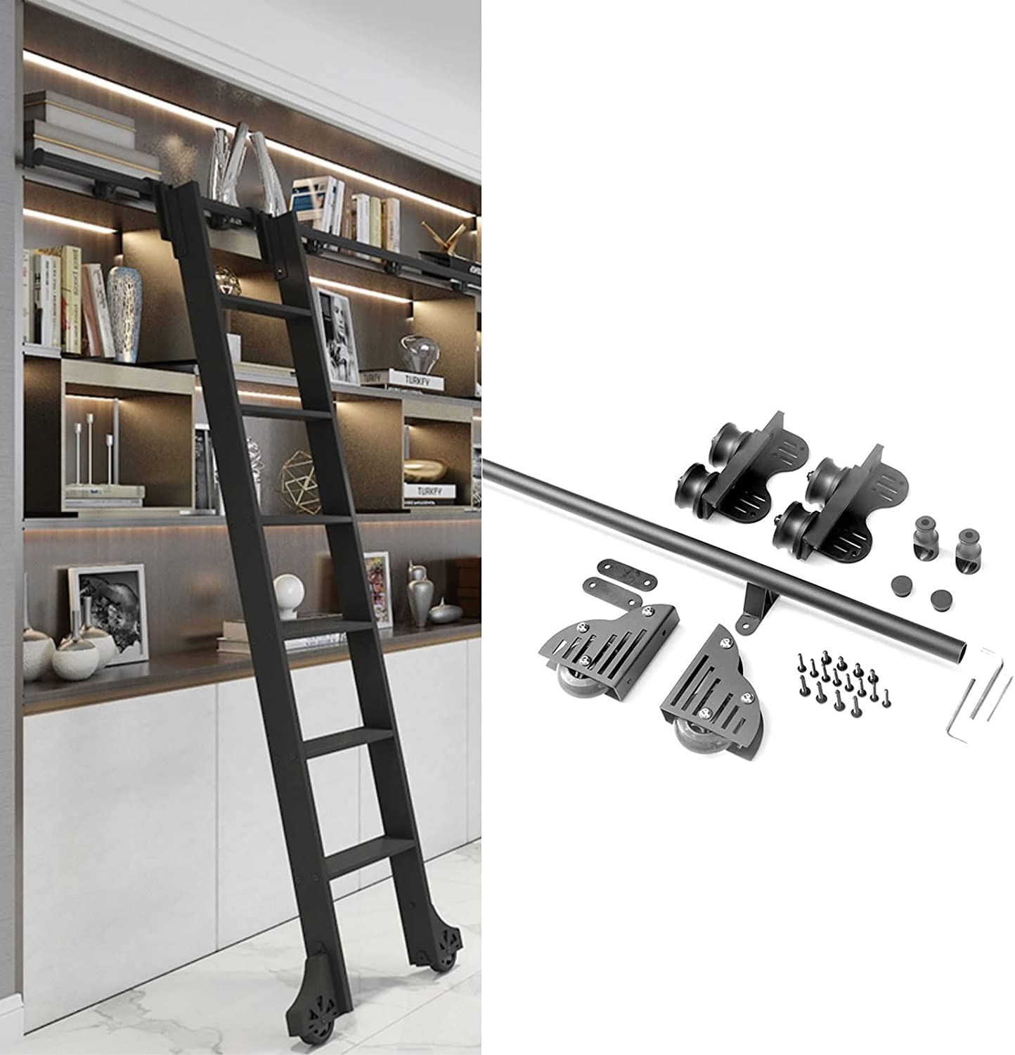 Kit de porte de grange coulissante noire pour gagner de la place sans travaux lourds