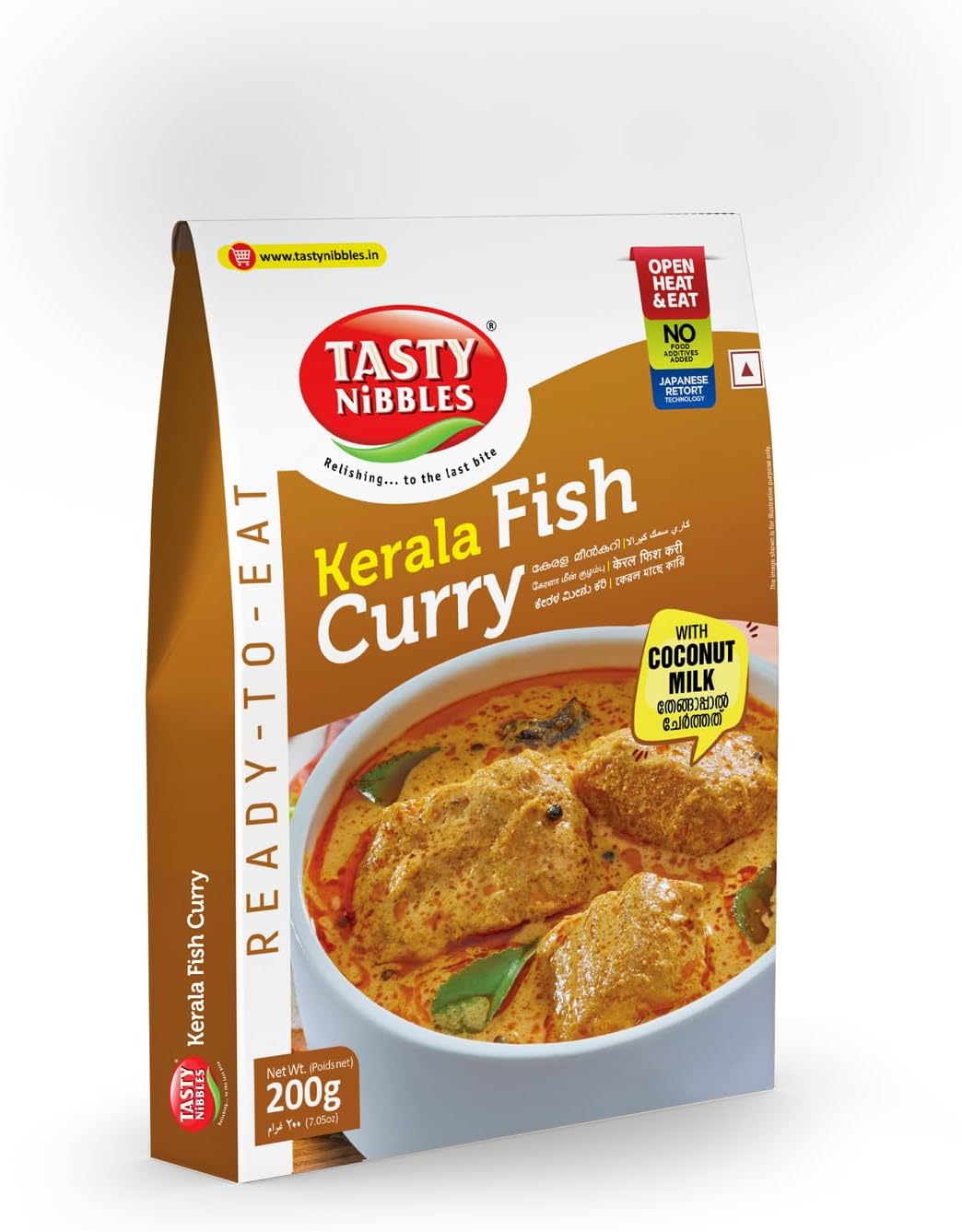Tasty Nibbles Ready to Eat Kerala Fish Curry with Coconut Milk 200g Pouch[Pack of 1]|Open Heat & Eat | No Food Additives Added | Japanese Retort Technology