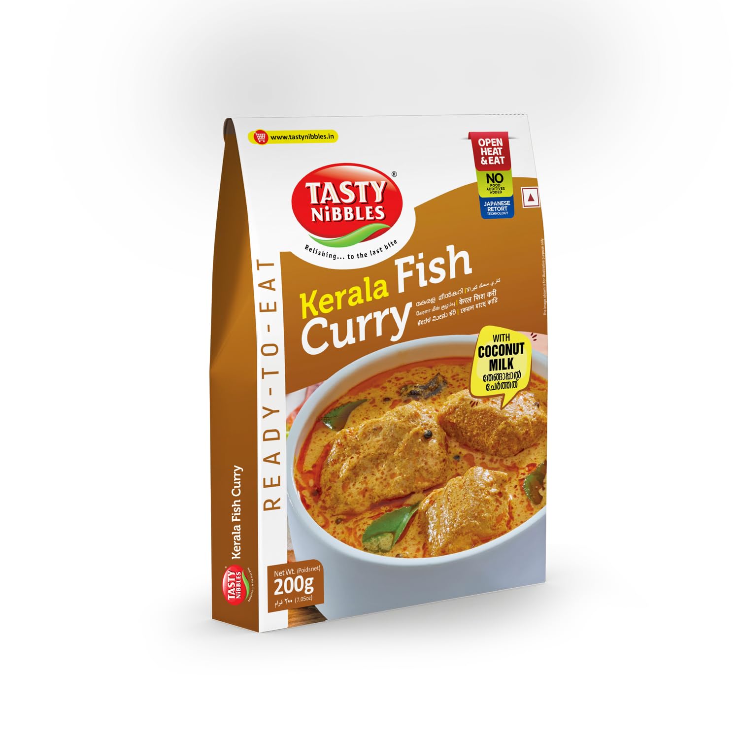 Tasty Nibbles Ready To Eat Kerala Fish Curry With Coconut Milk 200g Pouch[Pack of 3]|Open Heat & Eat | No Food Additives Added | Japanese RETORT Technology