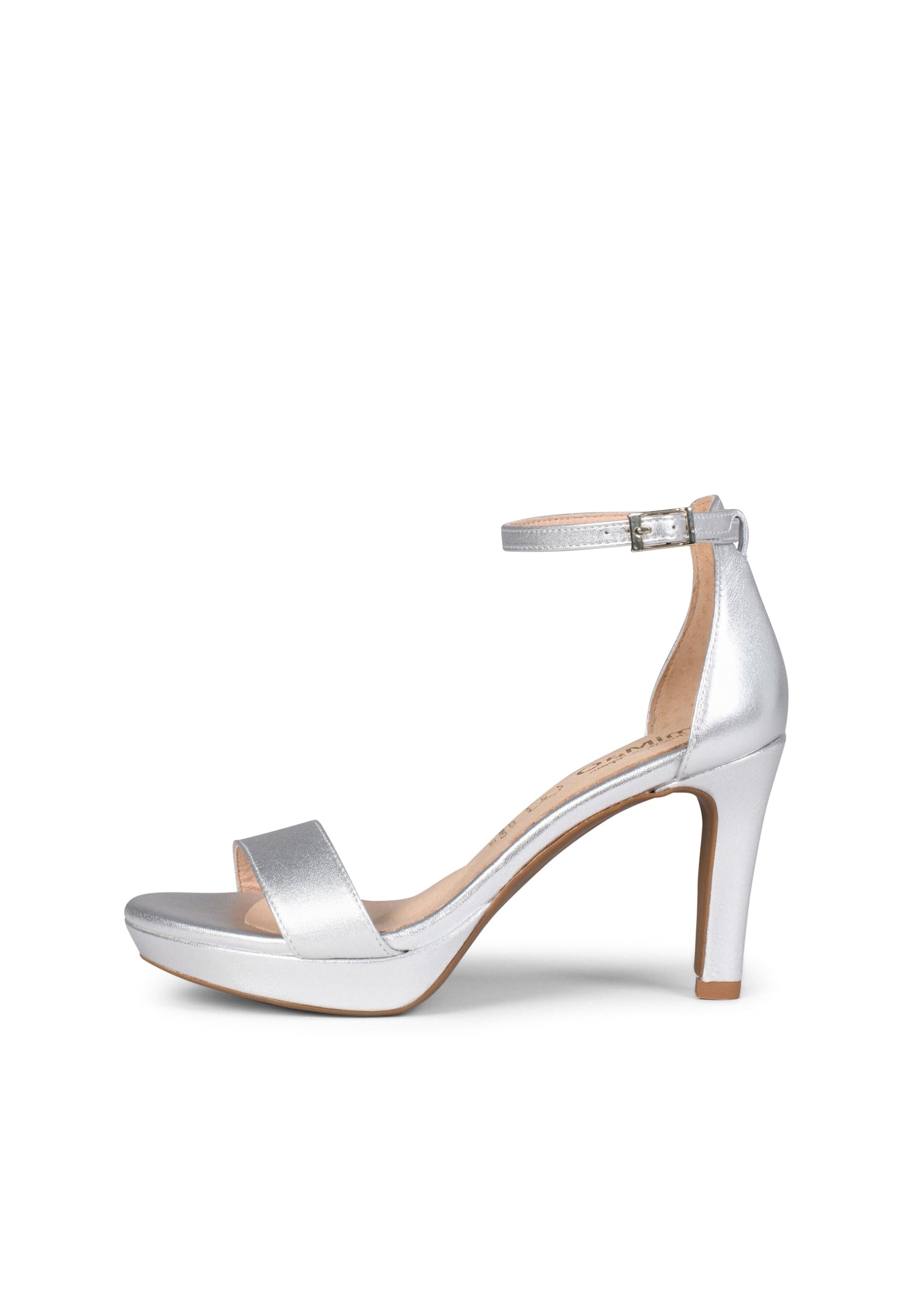 miMaO. Sandalias elegantes de tacón alto con plataforma de Piel. Hecho en España