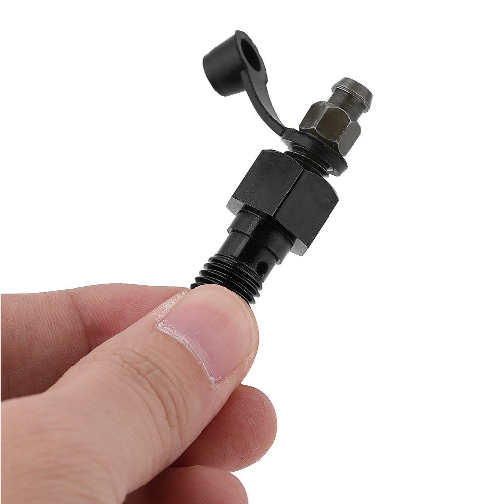 KIMISS Tornillo De Purga Para Freno De Moto M10x1.25mm – Perno Banjo Con Tapa Antipolvo Y 2 Arandelas (Plata) – Universal Para Calibrador Y Cilindro Maestro