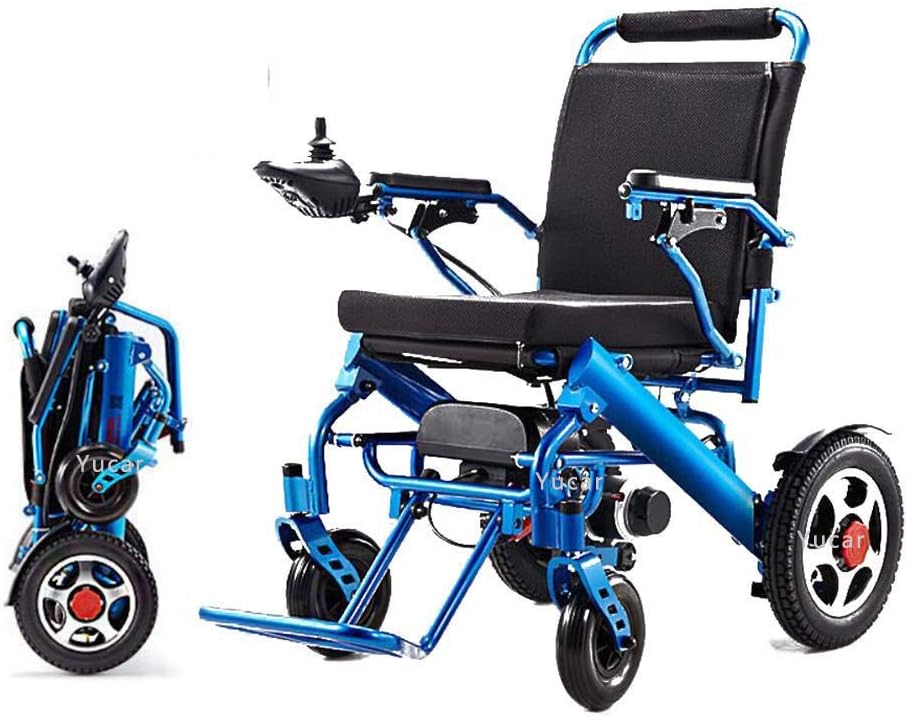 YuCar Lightweight Folding Carry Electric Wheelchair, Portable Lightweight Scooter, Intelligent Safe and Easy to Drive Automatic Wheelchairs