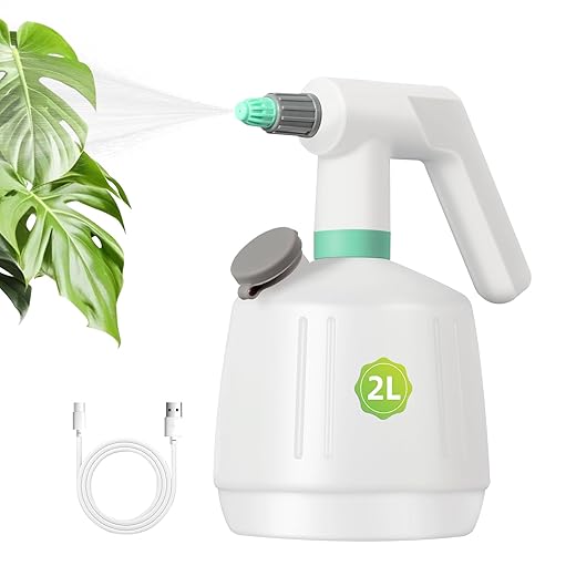 Rechargeable Electric Sprayer 2, Uten Automatic Battery Sprayer with Adjustable Nozzle, Silent Motor, Large Capacity for Watering, Cleaning