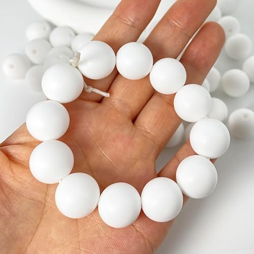 Miniatura 4 de 60 cuentas de silicona, cuentas de silicona de 0.59 pulgadas (0.591 in), cuentas redondas de goma a granel para hacer llaveros, cuentas focales de