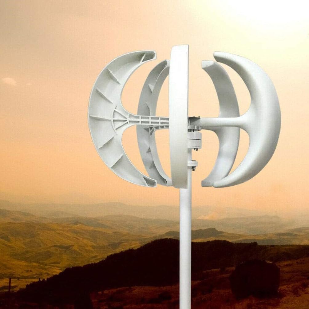 Éolienne verticale pour système hybride domestique et lampadaire de jardin