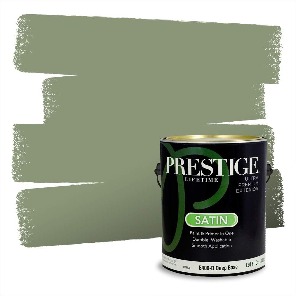 PRESTIGE Paints Exterior Paint and Primer In One, 1-Gallon, Satin, Comparable Match of Valspar* Cactus Shadow*