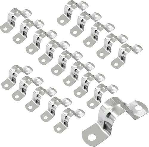 Miniatura 7 de Litoexpe 16 correas de tubo rígido de 1-3/4 pulgadas, abrazaderas de conducto de acero inoxidable M45 2 agujeros para cable U abrazadera de tubo