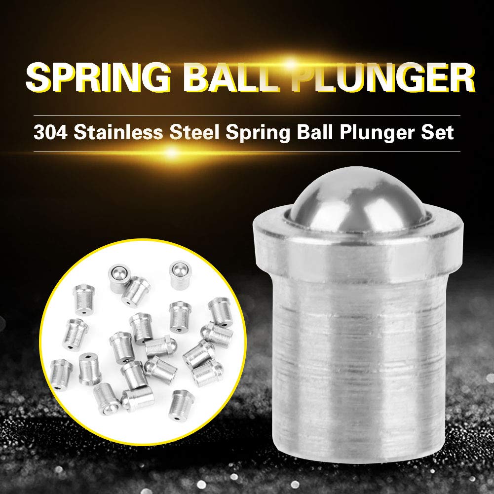 20PCS 304 Ball Plunger, Stainless Steel Positioning Beads Screw glossySpring Ball Plunger for Mechanical Devices Clamps Molds Automatic Machines(? 3 * 4)
