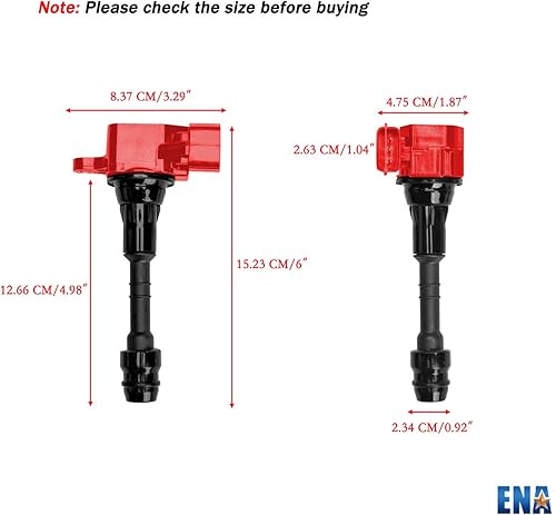 Miniatura 6 de ENA Juego de 6 bobinas de encendido rojas y bujías de iridio compatibles con Nissan Infiniti Frontier NV1500 NV2500 NV3500 Xterra Pathfinder Equator