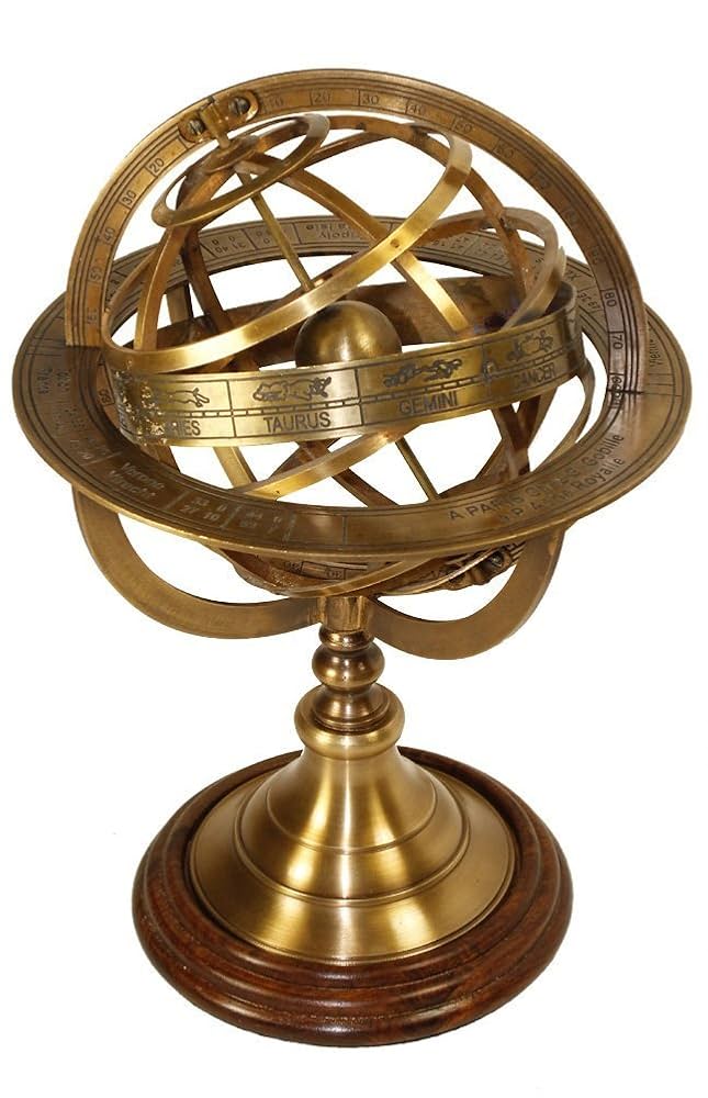 真鍮製 アンティーク 天球儀 celestial globe Amazon.com: Brass Antique Finish Armillary Celestial Globe