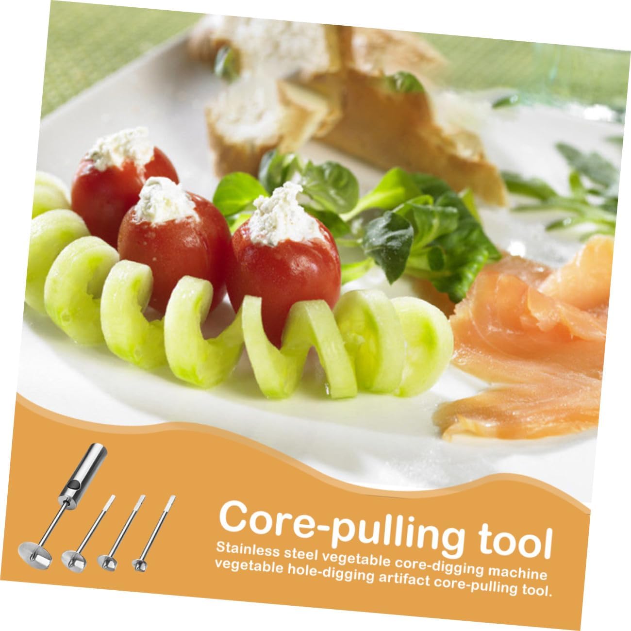 Stainless Steel Vegetable Core Remover Kitchen Tool Practical Rotating Fruit Corer for Extraction and Efficient Kitchen Use