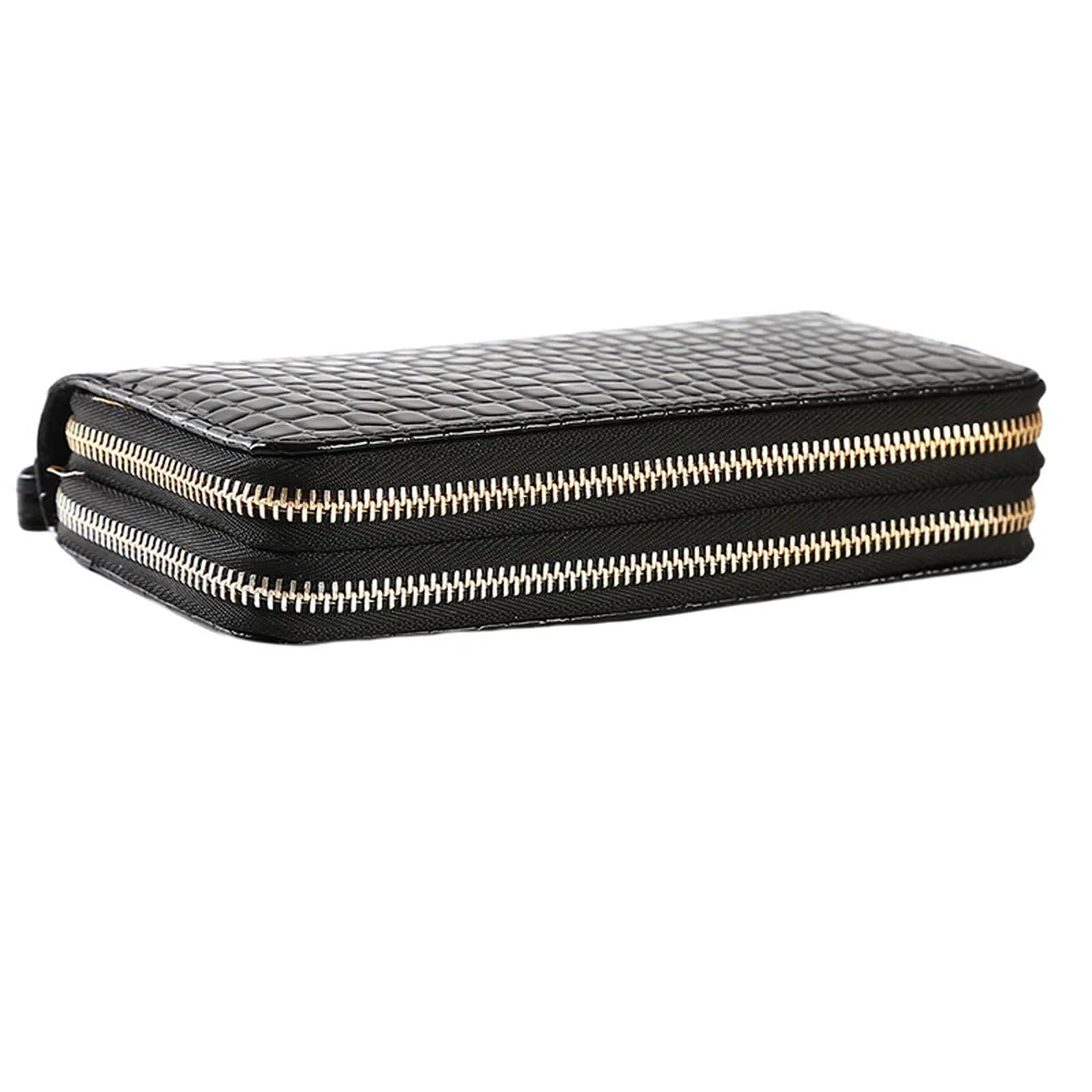 Qinnie Women's Black Wallets Wallet Patent Leather Clutch Purse Credit Card Holder Coin Money Organizer