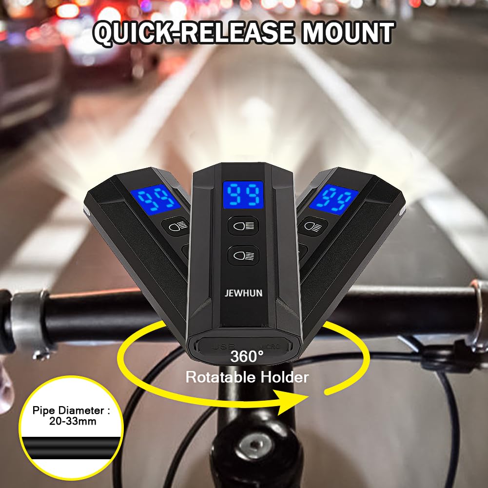 1200 lumens, 3 lumières LED pour vélo à monter la nuit, lumière de vélo super brillante avant et arrière, lampe torche rechargeable par USB, 13 modes d'éclairage étanches pour vélo