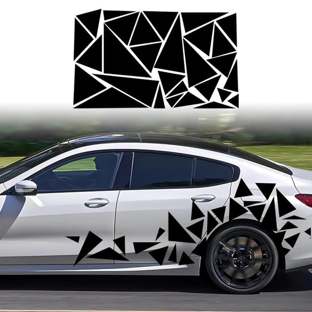 Decalcomanie per auto Decorazione Della Decalcomania Dell'autoadesivo Dell'automobile Della Grafica Dei Triangoli 1pc(WHITE,2pc)
