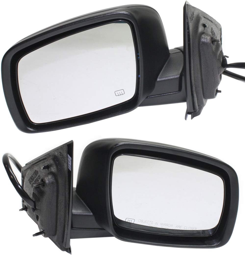 Kool Vue Driver & Passenger Side Power Heated Mirrors for Dodge Journey 2009-2018 Paintable Models Without One Touch Open/Close Feature