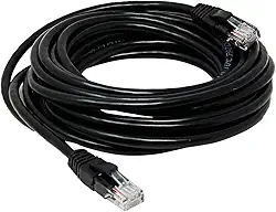 Cabo de Rede PlusCable Preto 5Metros PC-ETHU50BK Cat.5E Patch Cord - Conectores RJ45 Capa de PVC
