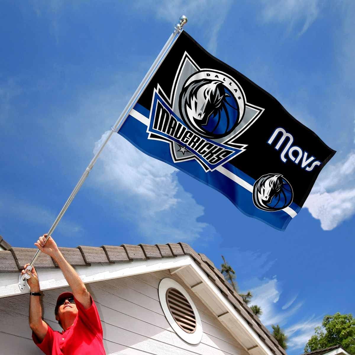 Dallas Mavericks Dual Logo Indoor Outdoor Flag Banner - Image 2