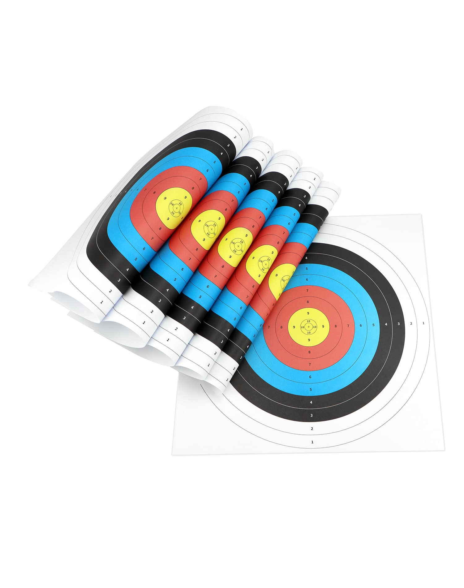 QWORK Bersagli per Tiro con L'Arco, Volti per Bersaglio in Carta, Disponibile 40 cm/60 cm - Accessori per Tiro con L'Arco