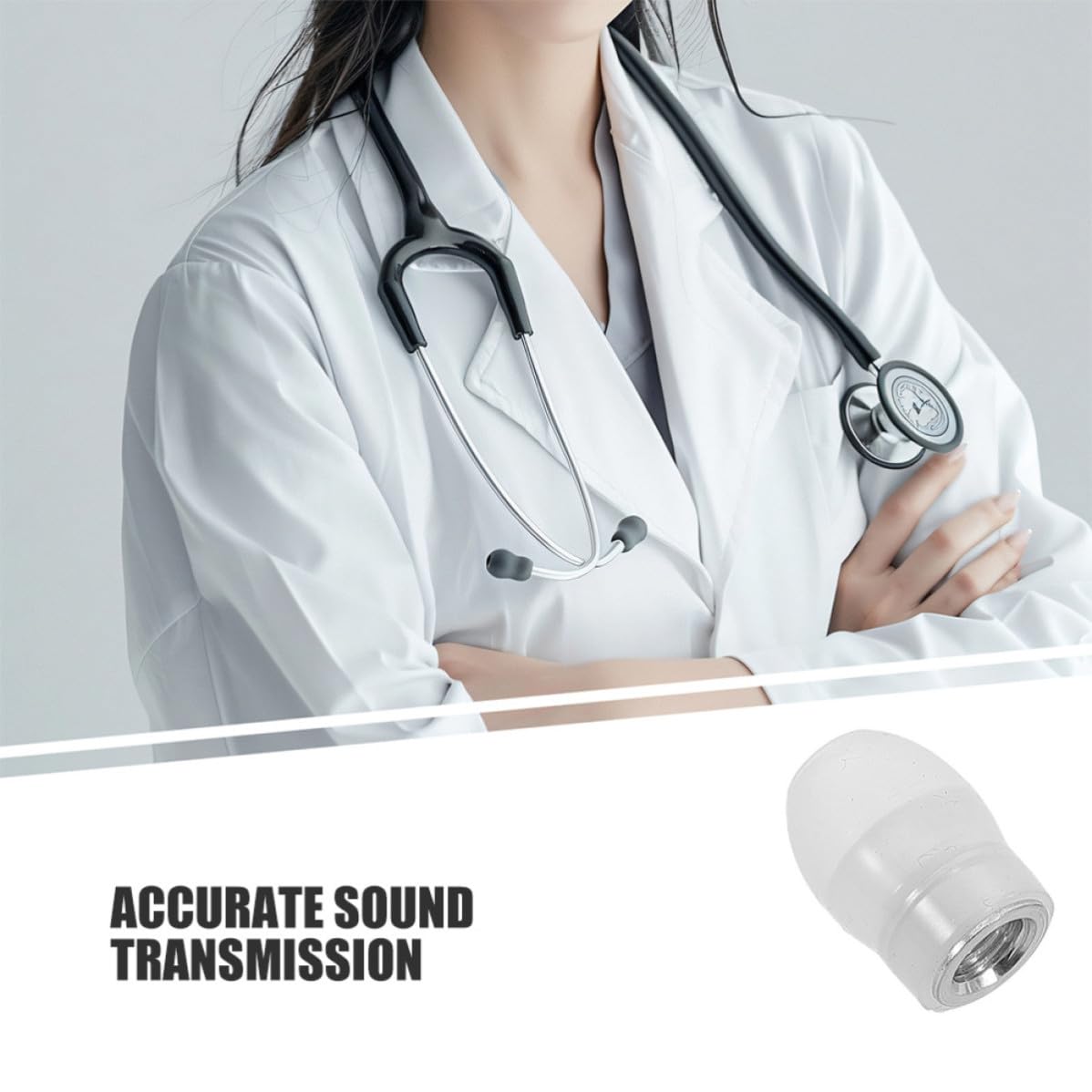 VALICLUD 4pcs Silicone Stethoscope Ear Tips Soft Gourd Replacement Parts Noise Reduction Accessories Compatible with Universal Stethoscopes