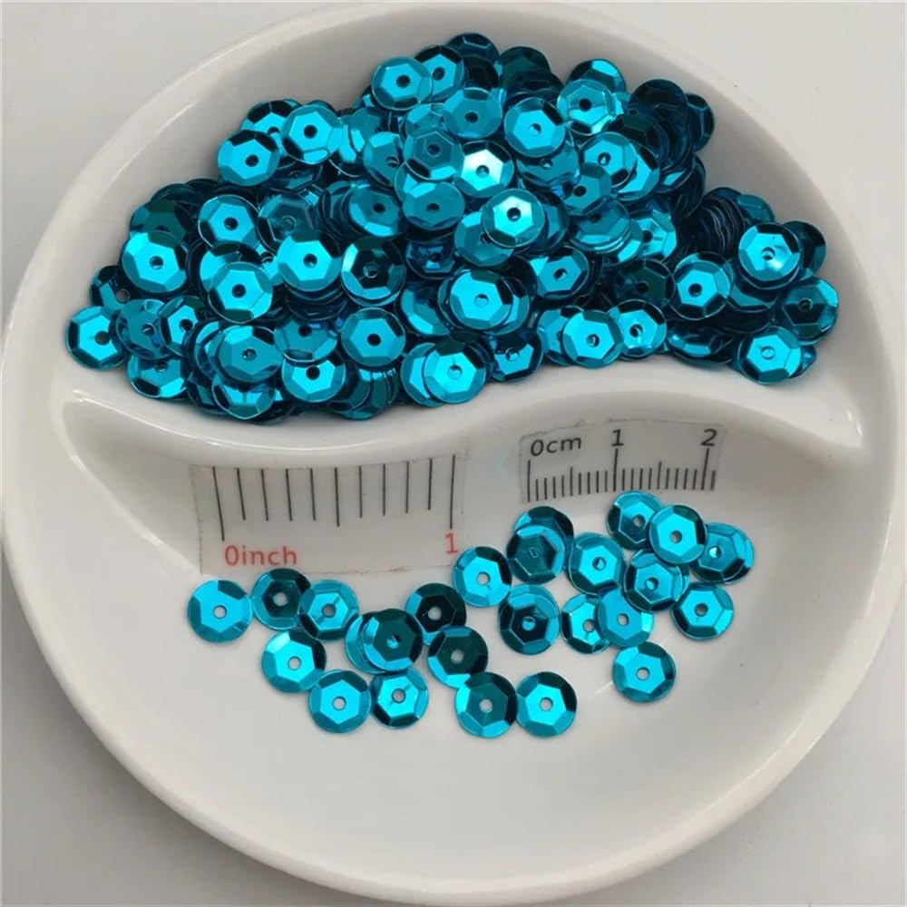 Cekiny do szycia, 3 mm 4 5 6 10 miseczka okrągła srebrna podstawa luźna odpowiednia do szycia rzemiosło ślubne dekoracja ubrania buty czapka DIY (Dark Green A4.6mm 700pcs 10g)