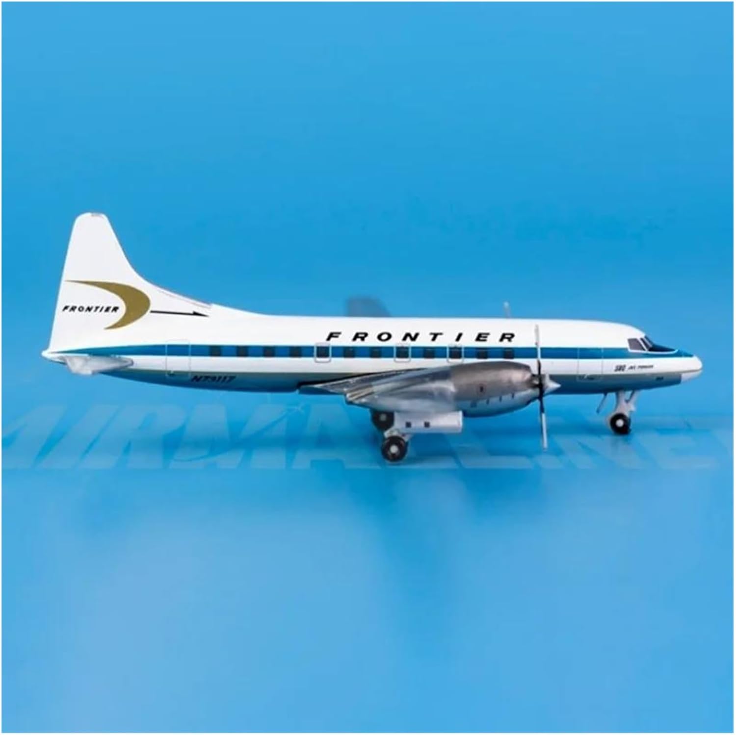 Miniature Scale 1 400 for Frontier CV-580 N73117 DieCast Alloy Aircraft Model Souvenir Decorations Flying Toy Game Kits