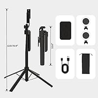 Vista 7 de Trípode para selfie stick de seguimiento automático con luz de llenado, rotación de 360 grados y control de gestos, trípode para selfie stick