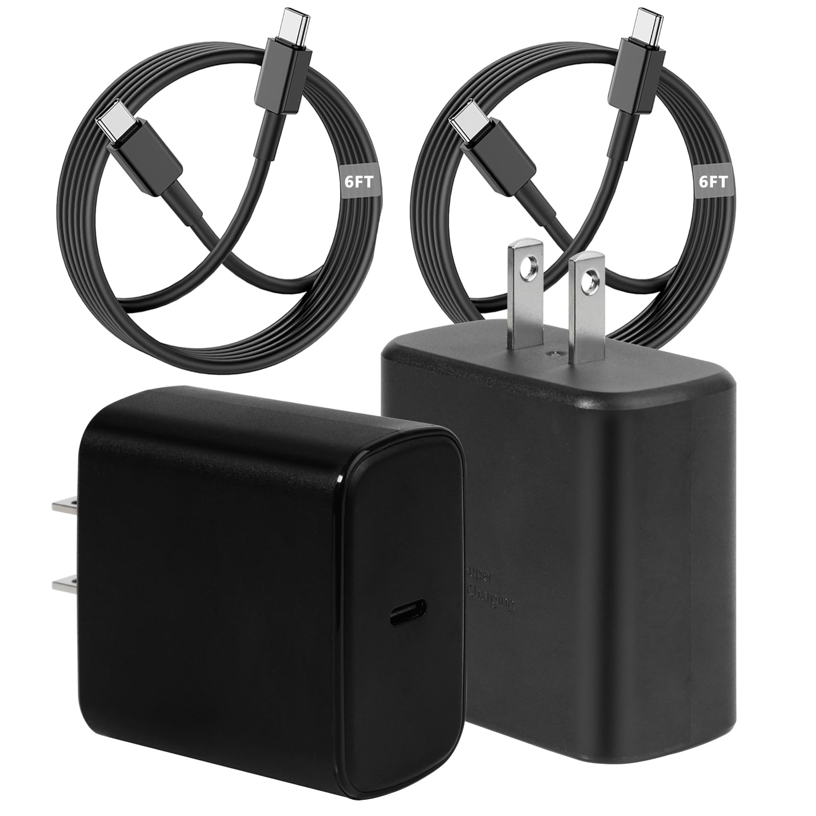 Super Fast USB C Charger for Samsung,45W Samsung Charger Fast Charging Block,2Pack Quick Android Phone Charger 6FT Long Type C Charging Cord for Samsung Galaxy S26 Ultra/S25+/S24+/S23 FE/S22/S21+/S20