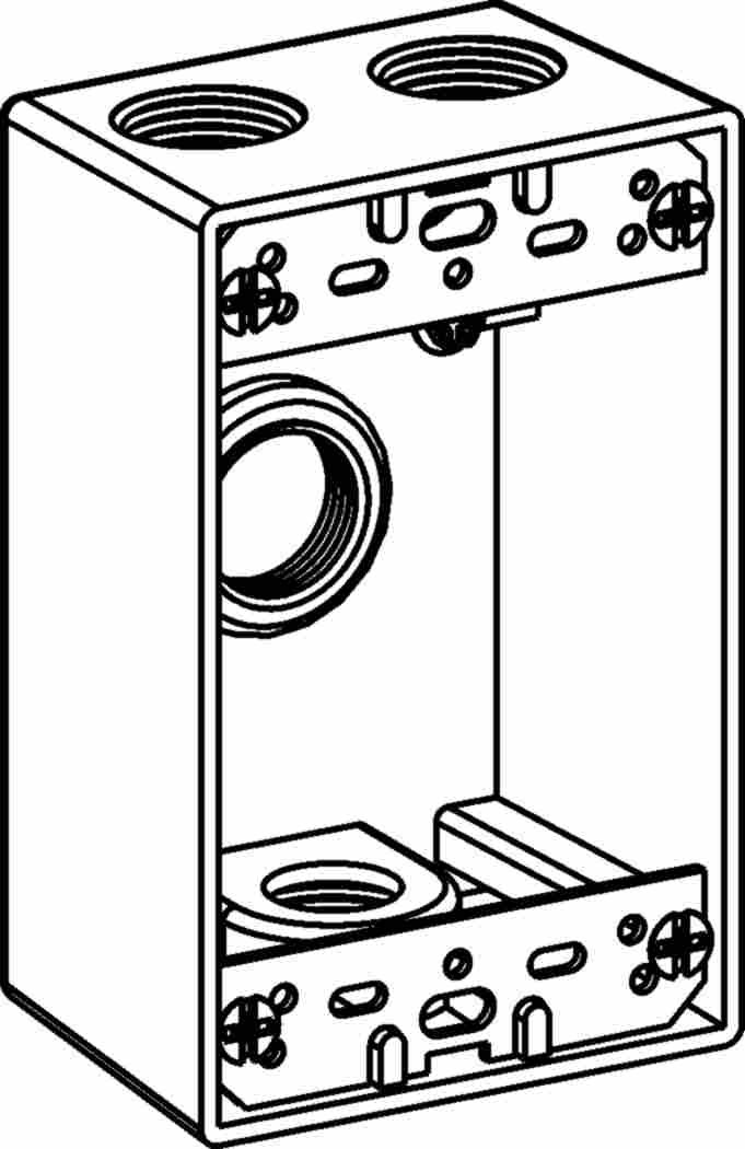 Órbita 1B75 – Caja Eléctrica de Superficie, 2 Salidas, Profundidad 4 W34 Agujero, Resistente a la Intemperie, Caja de Registro Eléctrico, Interruptor, Color Blanco