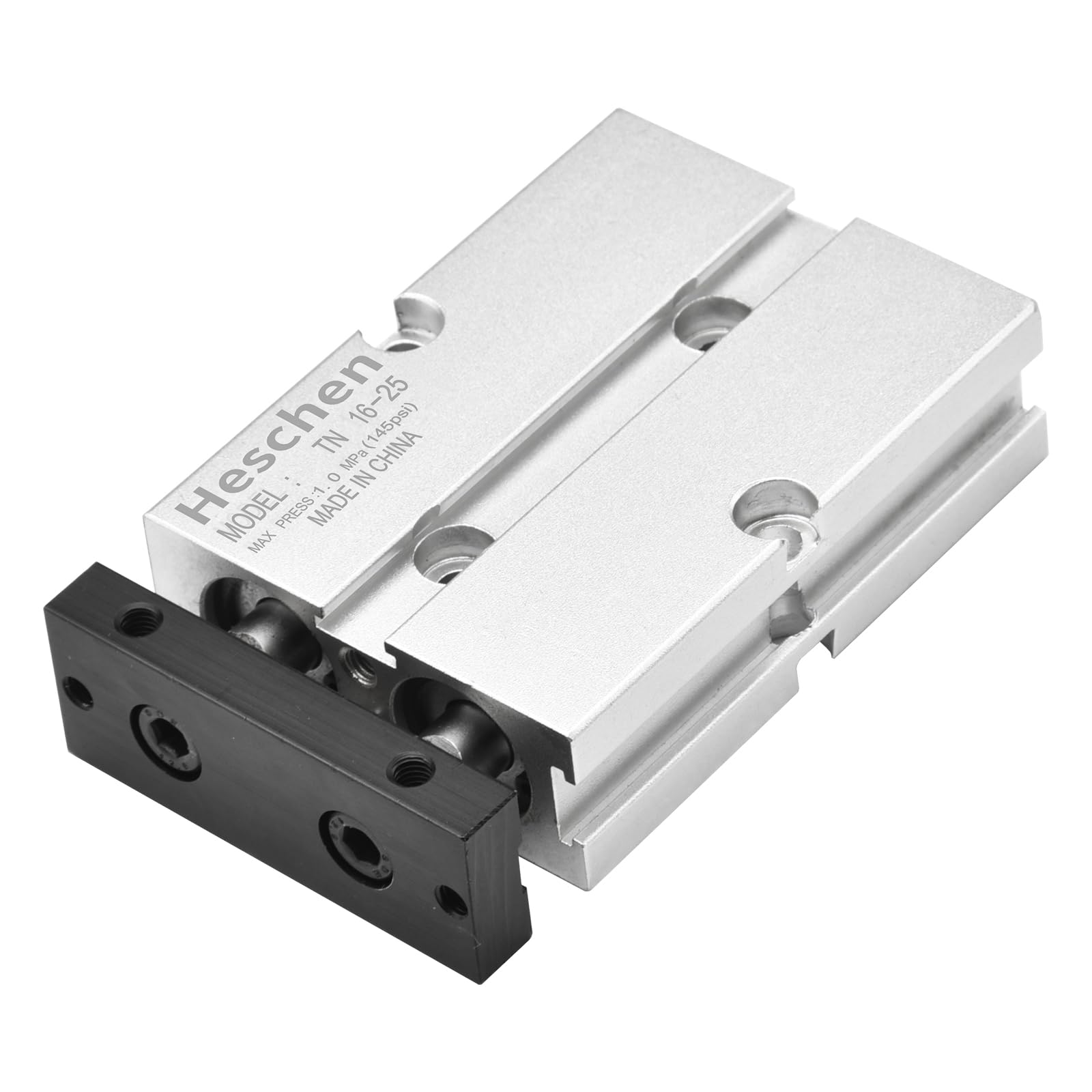 Heschen Pneumatischer Luftzylinder, TN16-25(TDA16-25), Bohrung 16 mm, doppelstabiger, doppeltwirkender Aluminium-Pneumatik-Luftzylinder, mit Magnet (Hub: 25 mm)