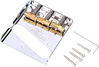 Wilkinson WTB Ashtray Brass Compensated 3-Saddle Telecaster Bridge for Tele Guitar, Chrome