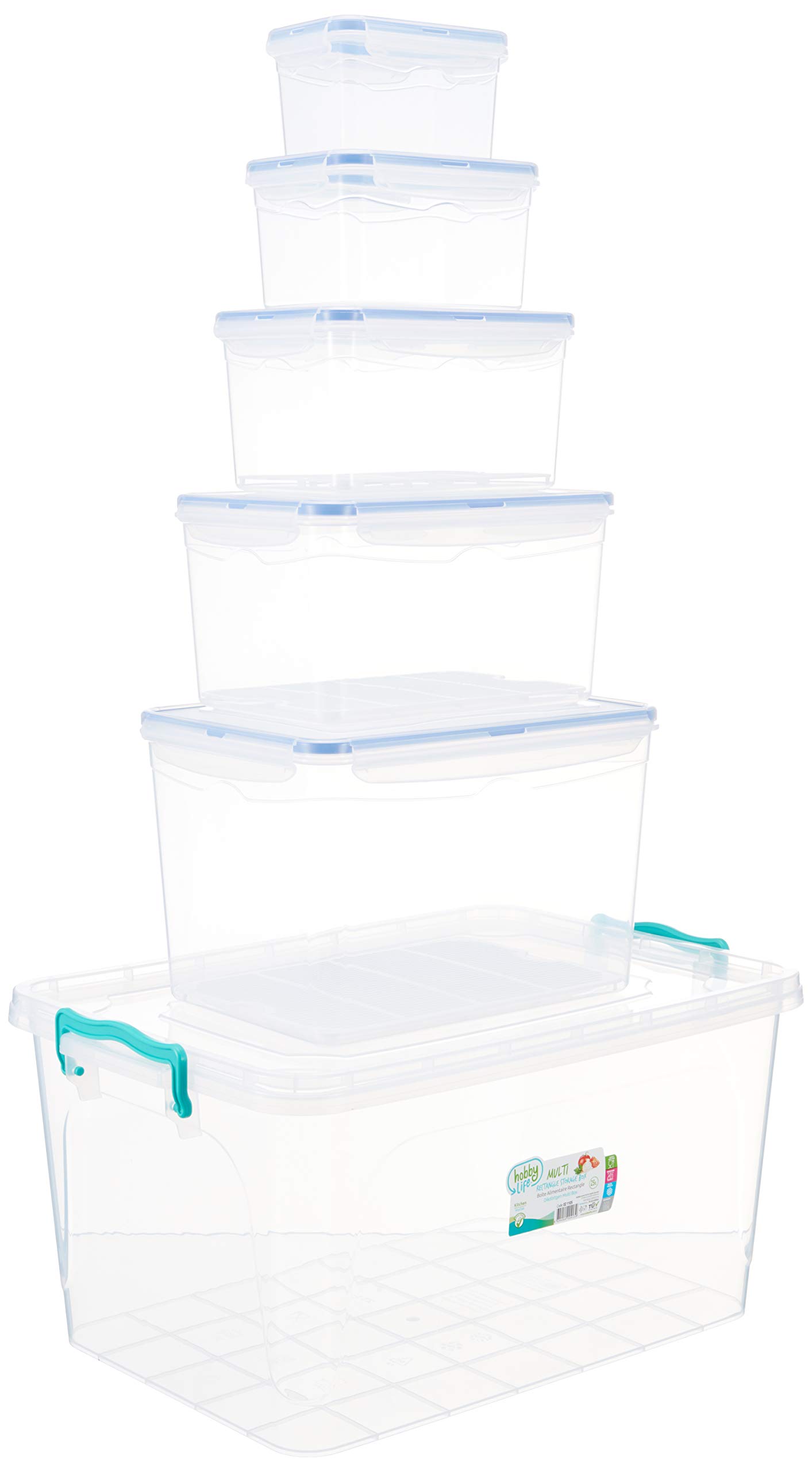 1-Piece 25 Litre Plastic Rectangular Multi-Box