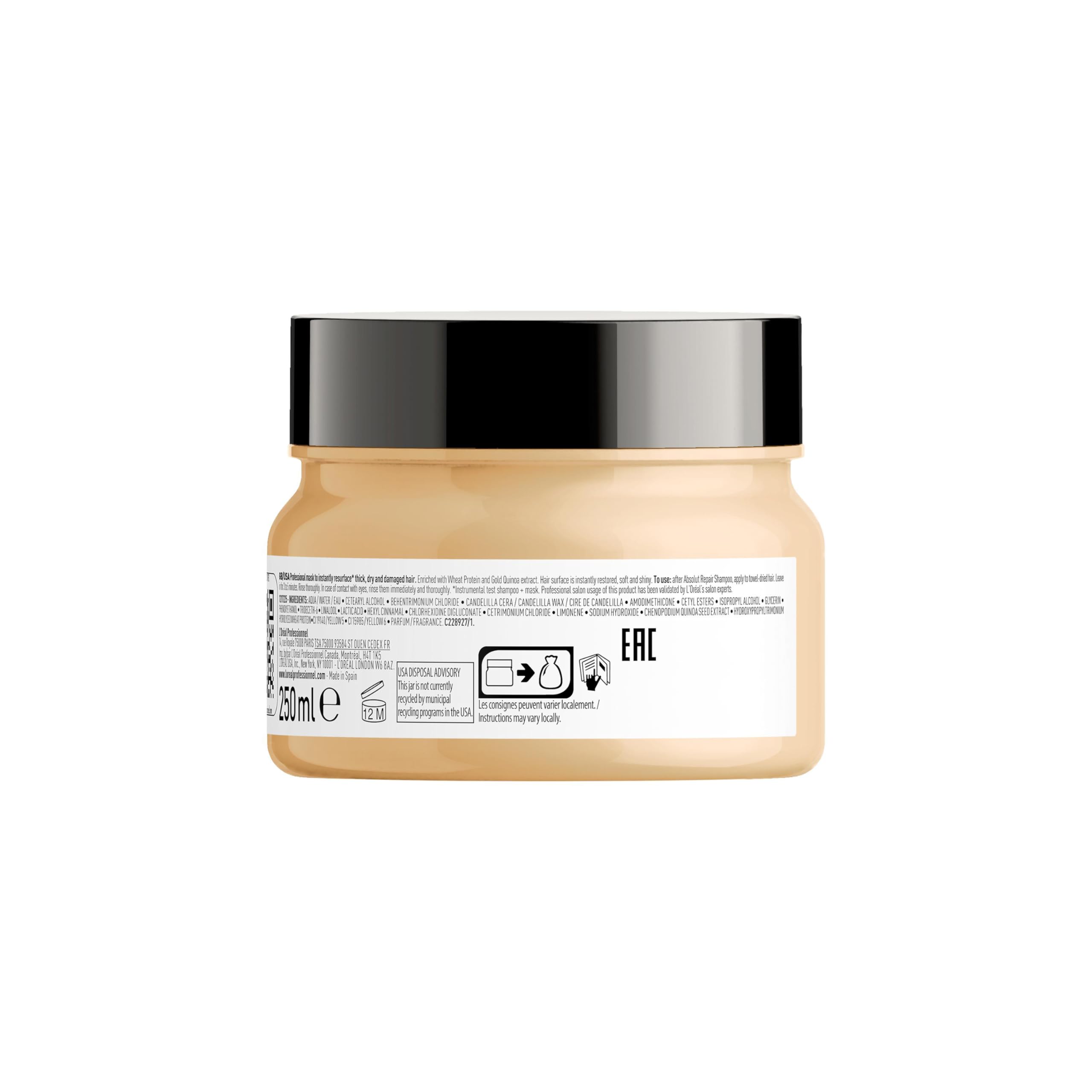 L'Oréal Professionnel Reparierende Haarmaske für strapaziertes und trockenes Haar, Mit Quinoa, Serie Expert, Absolut Repair Maske