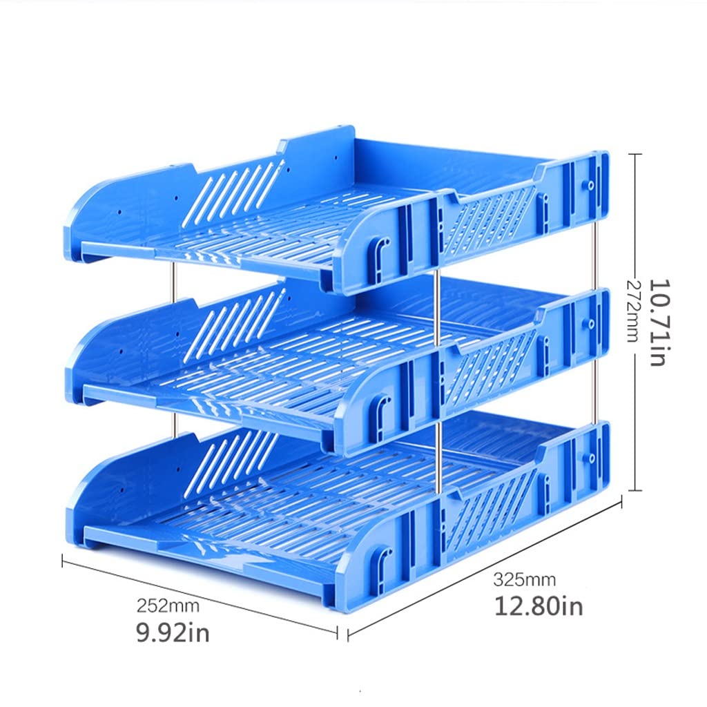 Mehrfarbiger Zeitschriftensammler aus Kunststoff, mit 3 Ebenen, Schreibtisch-Organizer für Zuhause, Büro, Schule, langlebige Aufbewahrungslösung, stilvoll und funktional (A)