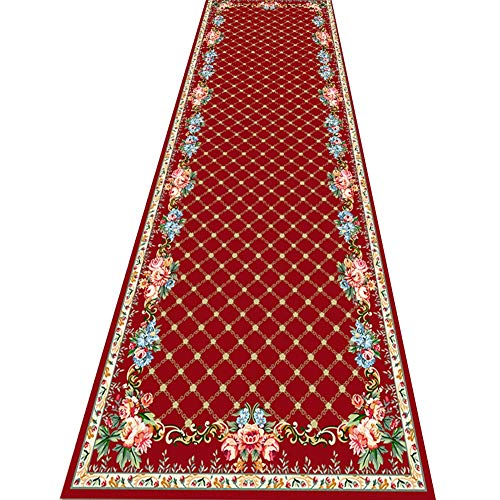 Alfombras de pasillo largo transitable moqueta corredor rojo resistente 2
