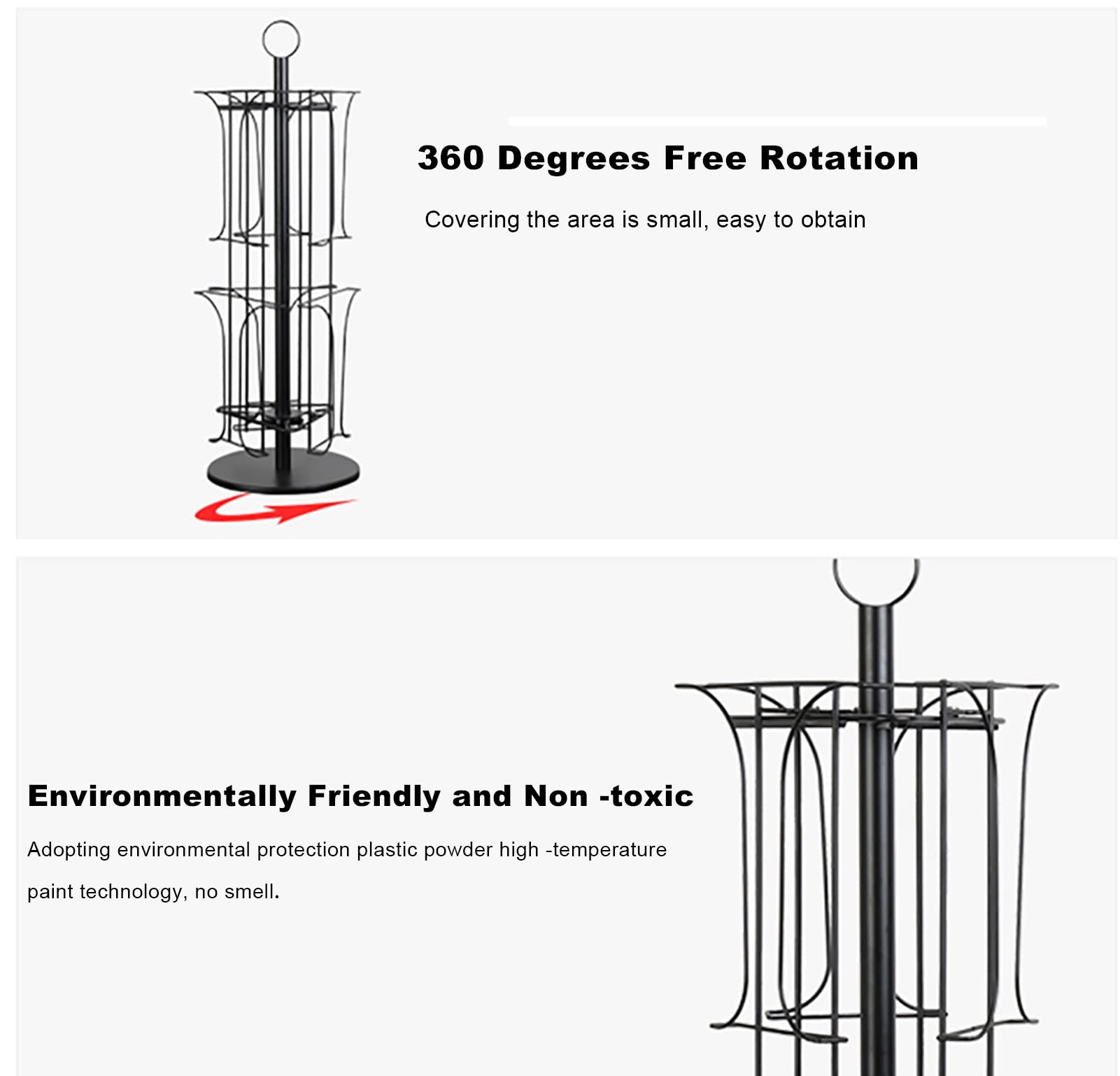 Prospektständer Desktop Magazine Rack Holder, A4 Broschüre Einzelseiten -Anzeigeständer für Werbung, Rotationsinformationsregalregal für Bürobankkrankenhäuser(Black)