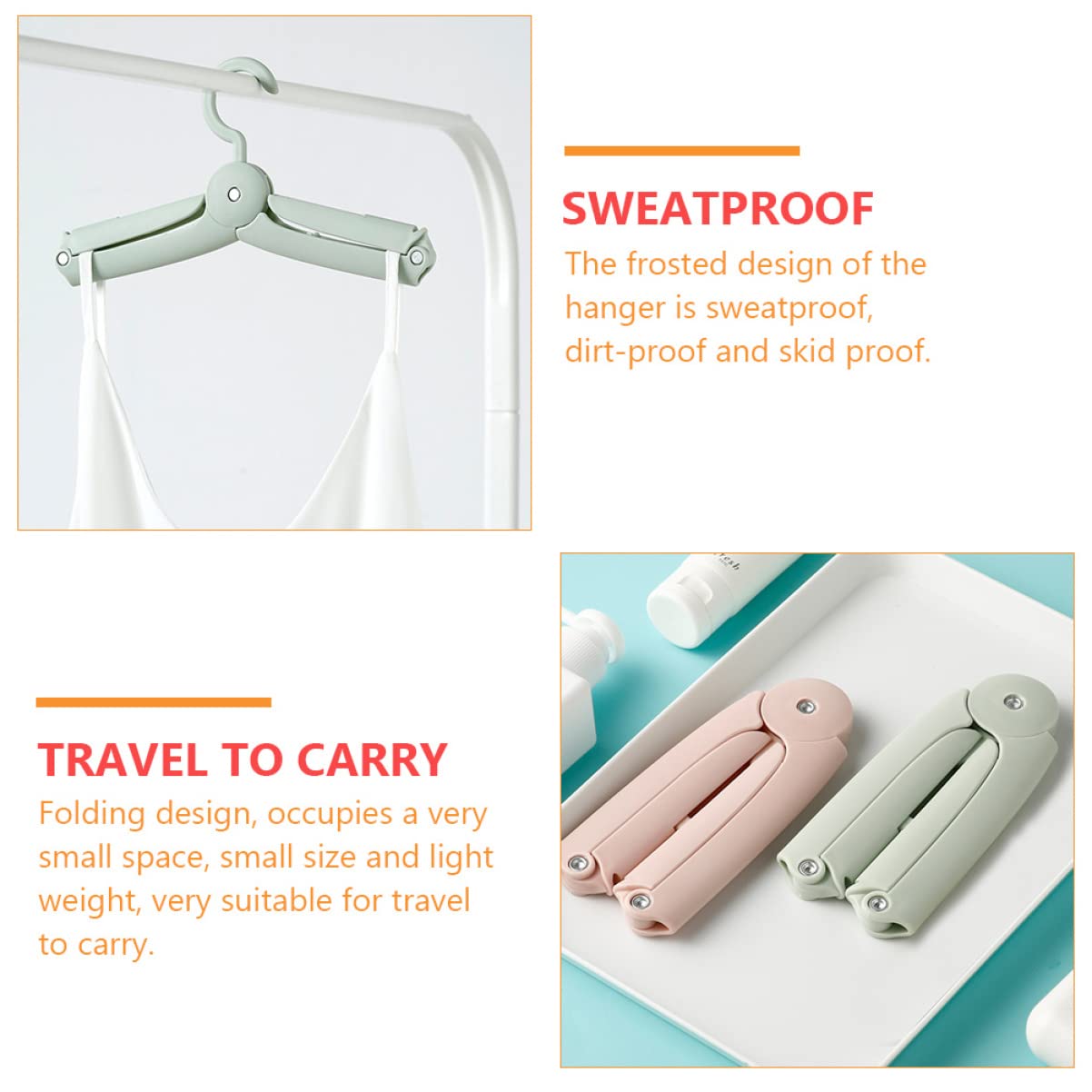 TOPBATHY 3sets Appendini Pieghevoli Portatili Per Viaggi Grucce Regolabili Per Abbigliamento Adatte Campeggio e Attività All Aperto