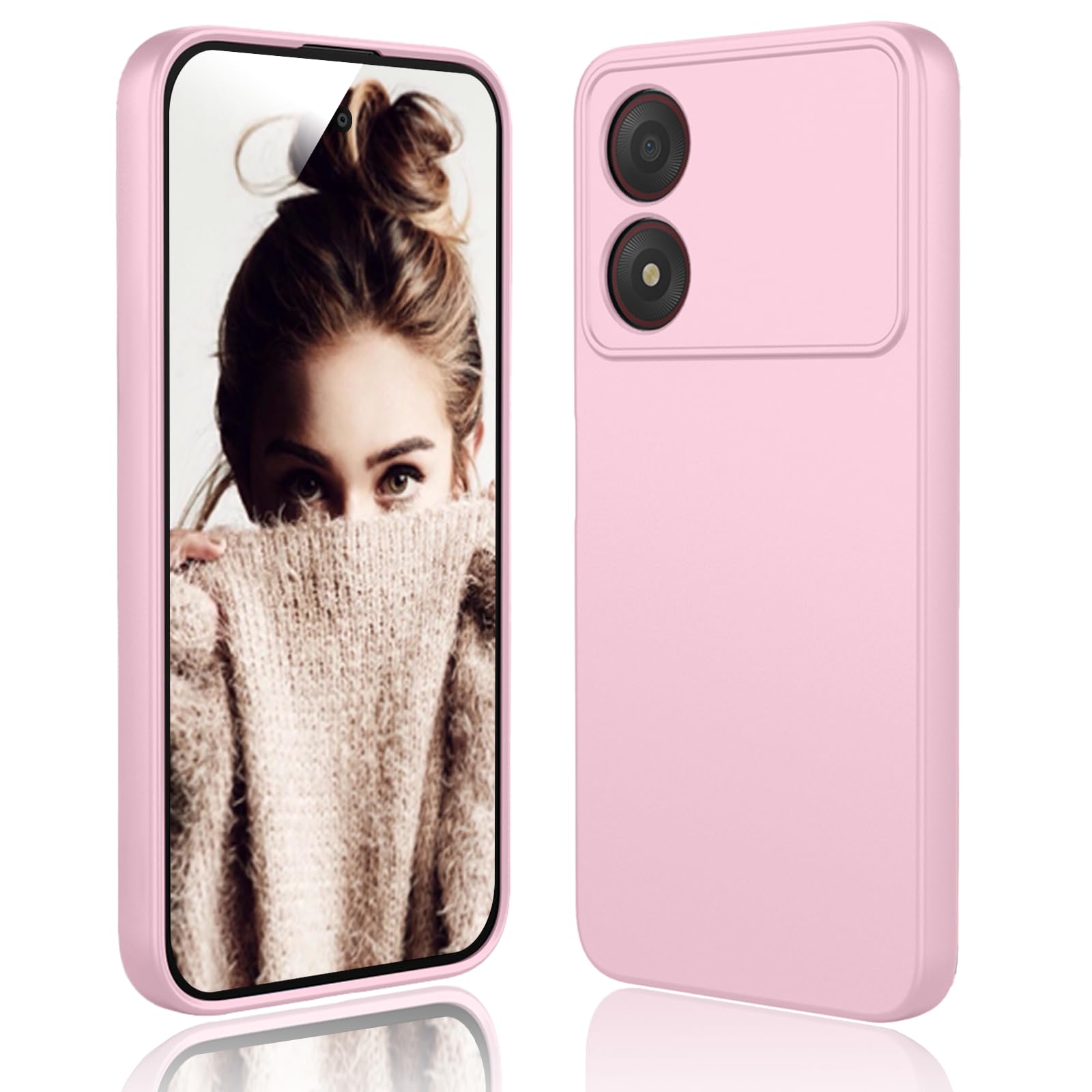 Cover Compatibile per ZTE Blade A34 con 2 Pellicola Vetro Temperato, Morbido Silicone ed Antiurto Protettivo Bumper TPU Gel Smartphone Custodia Case - Trasparente