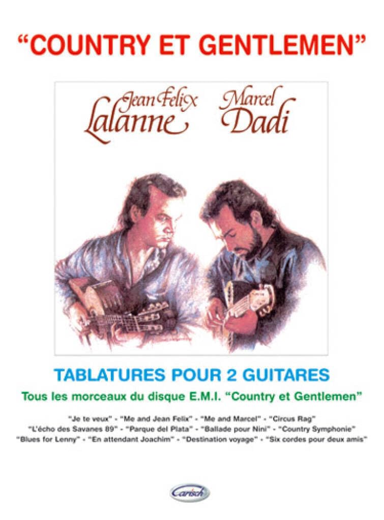 Tablatures pour 2 guitares Country et Gentleman par Marcel Dadi et Jean-Félix Lalanne